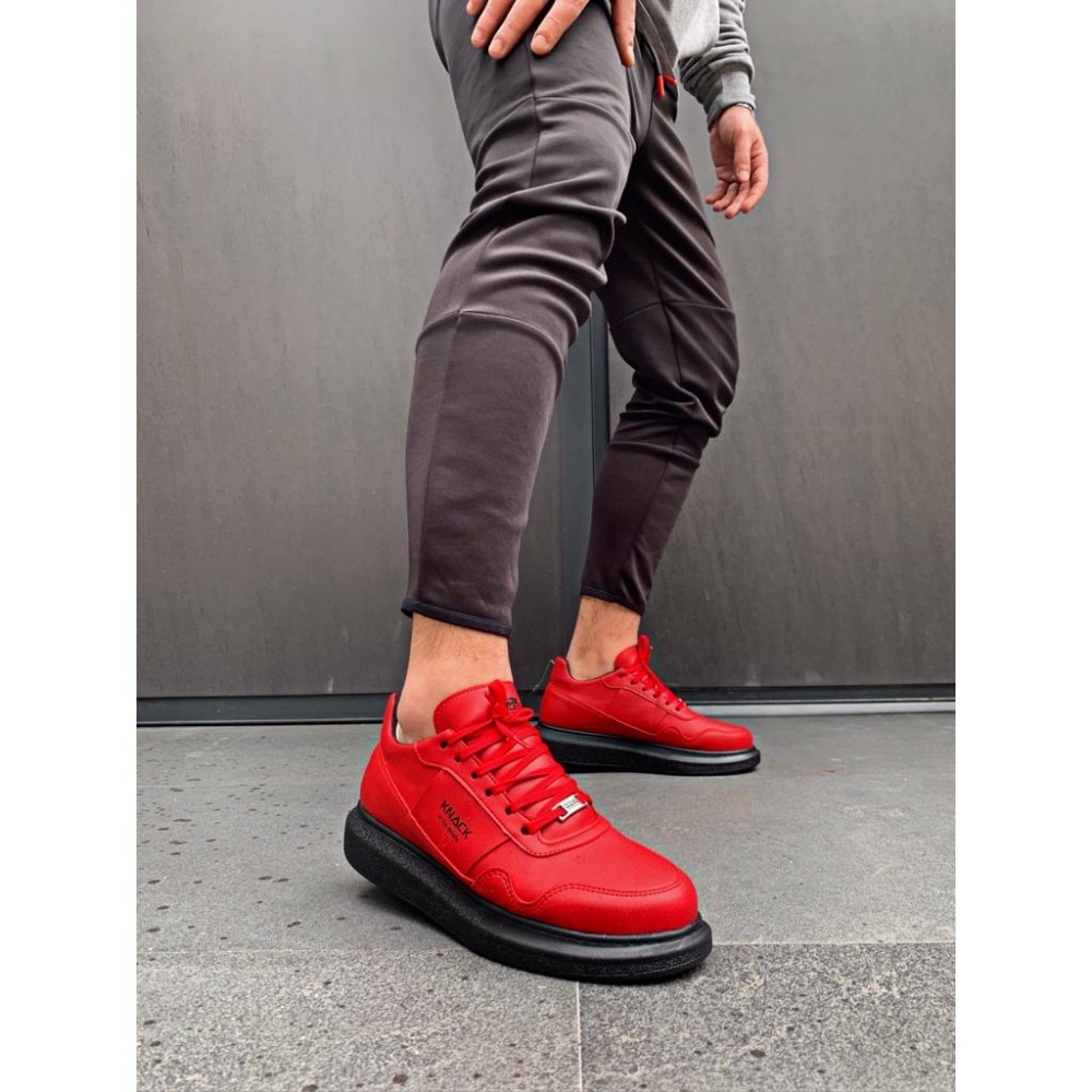 K&A Yüksek Taban Günlük Ayakkabı 040 Kırmızı (Siyah Taban)