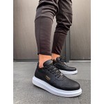 K&A Yüksek Taban Günlük Ayakkabı 040 Siyah (Beyaz Taban)