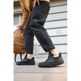 K&A Günlük Ayakkabı 056 Siyah (Siyah Taban)