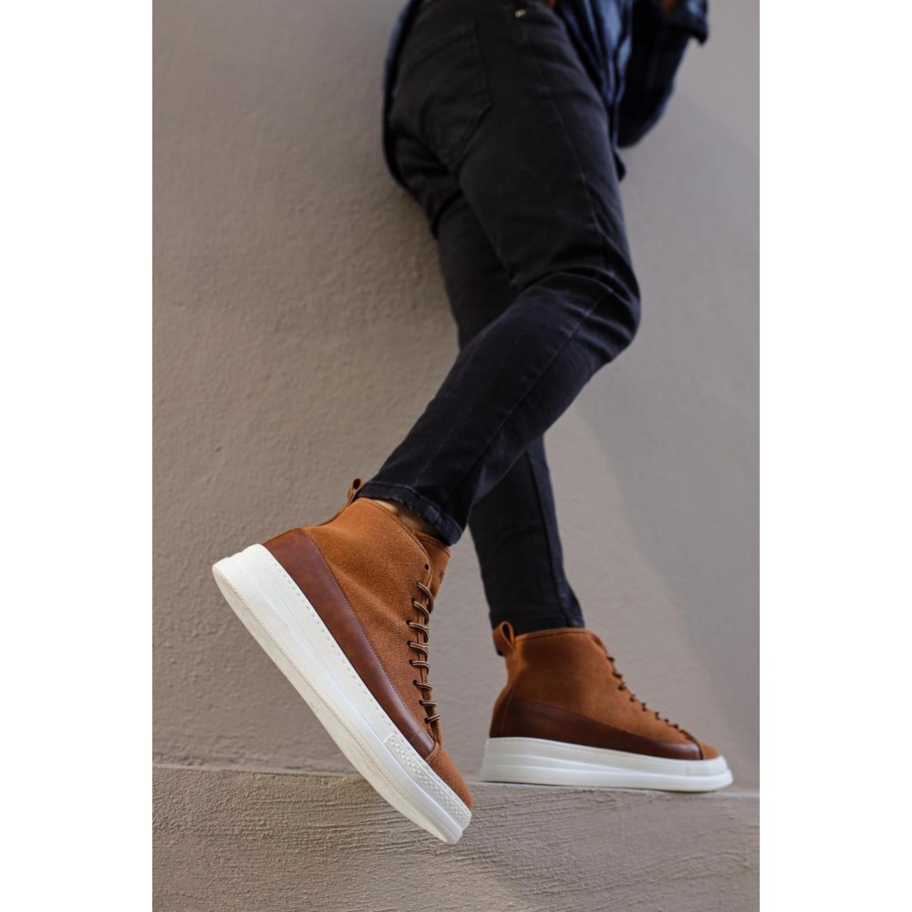 K&A Yüksek Taban Ayakkabı C-030 Taba Süet