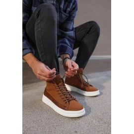 K&A Yüksek Taban Ayakkabı C-030 Taba Süet