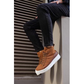 K&A Yüksek Taban Ayakkabı C-030 Taba Süet