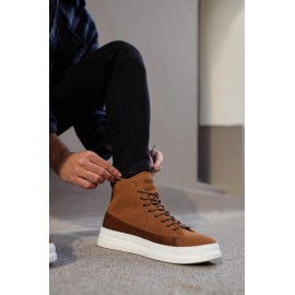 K&A Yüksek Taban Ayakkabı C-030 Taba Süet