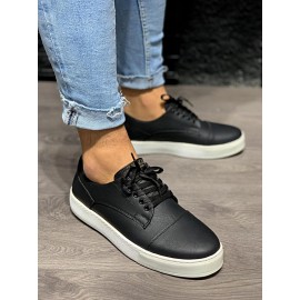 K&A Günlük Ayakkabı 050 Siyah (Beyaz Taban)