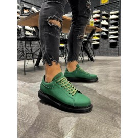 K&A Yüksek Taban Günlük Ayakkabı 045 Yeşil (Siyah Taban)