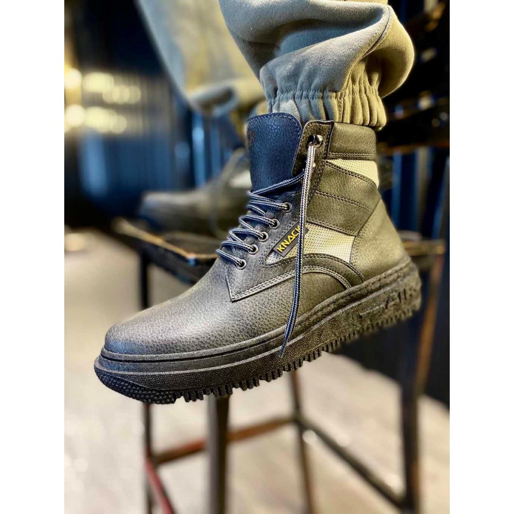 K&A Yüksek Taban Bot 230 Gri (Siyah Taban)